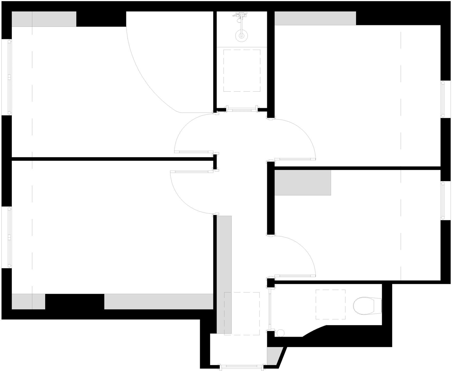 Plan 2D existant d'un appartement à Paris
